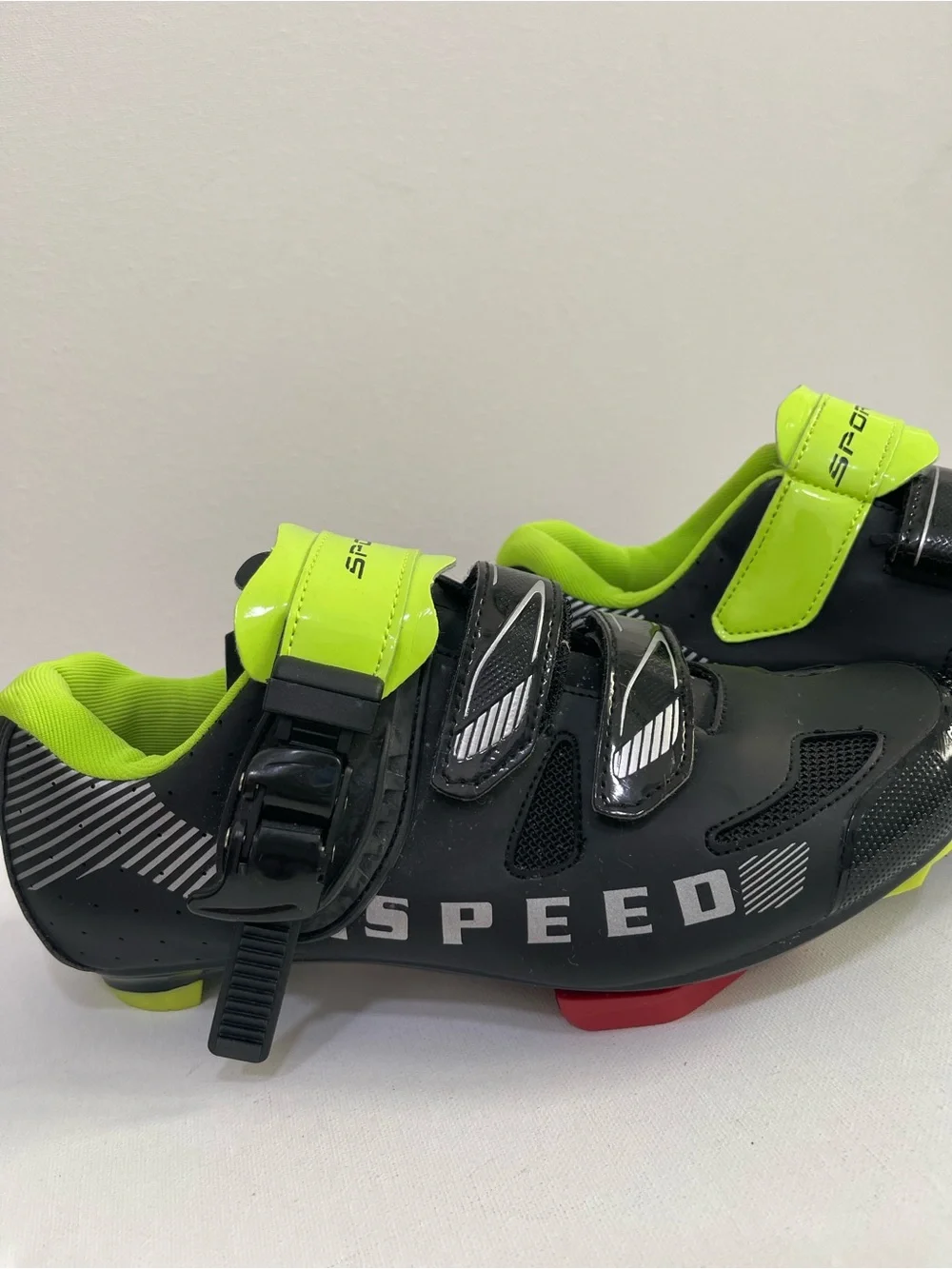 Kids Sport Cycling Sneakers - Black with Neon Green